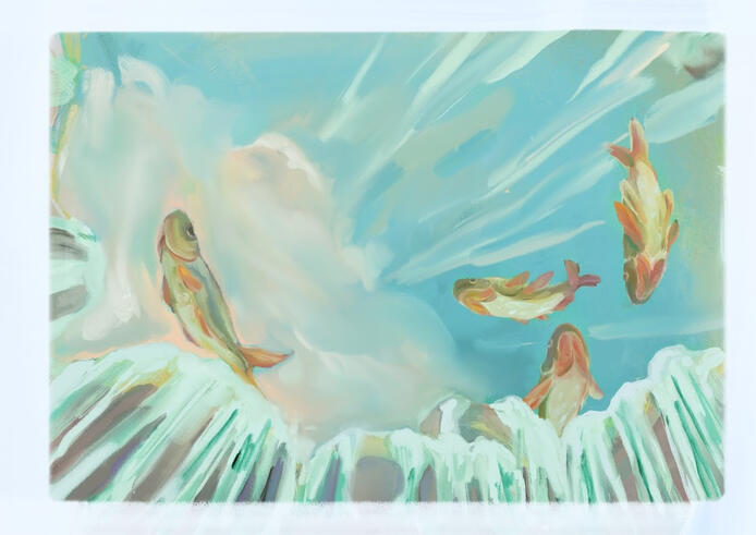 flying fish, digital, 2022