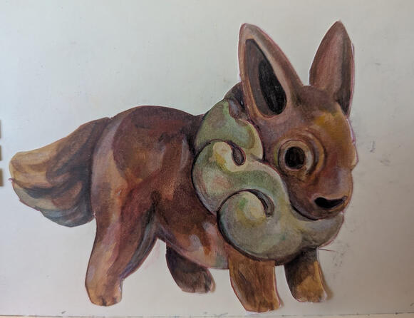 Pokemon pottery, watercolour, 2024